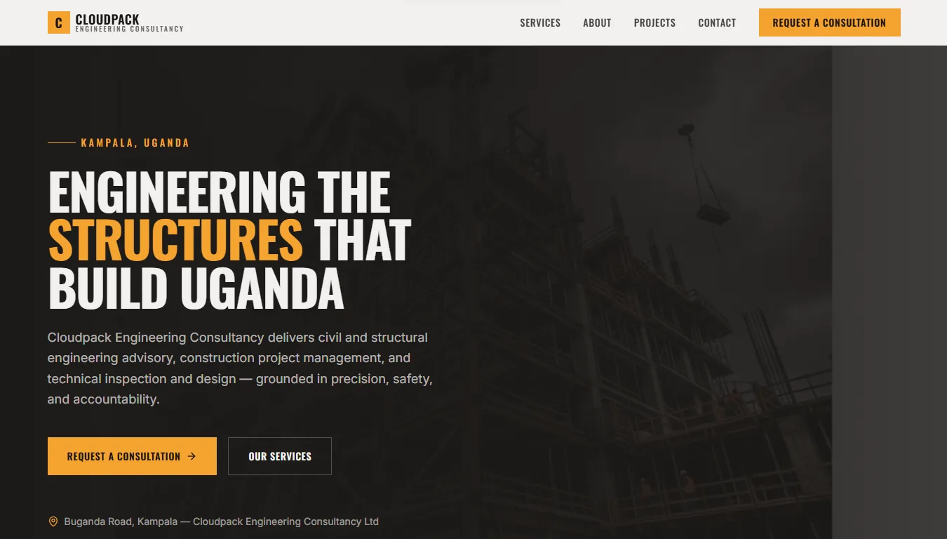Cloudpack Engineering Consultancy website