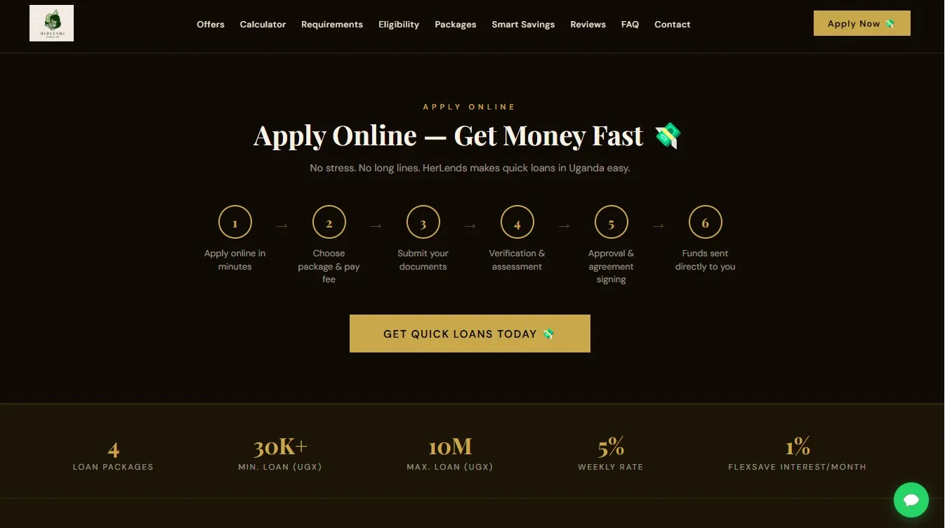 HerLends Uganda website