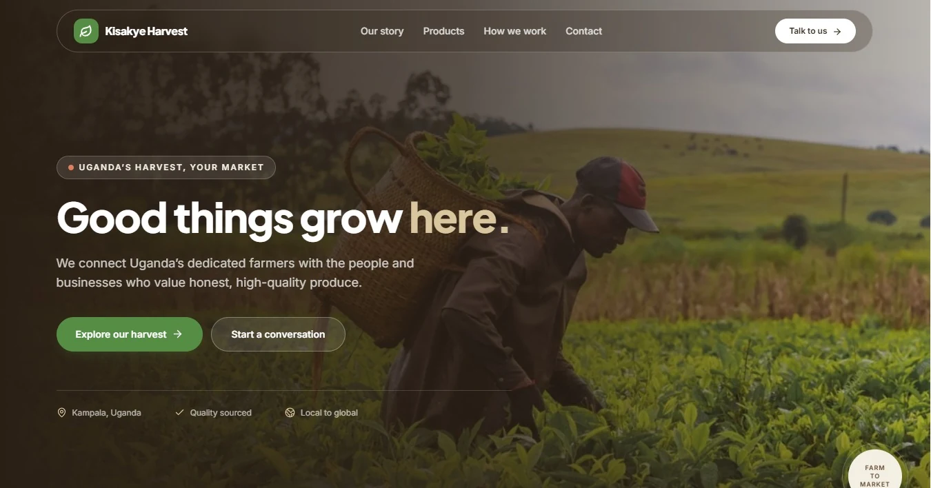 Kisakye Harvest Ltd website