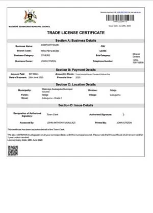 Trade License Certificate